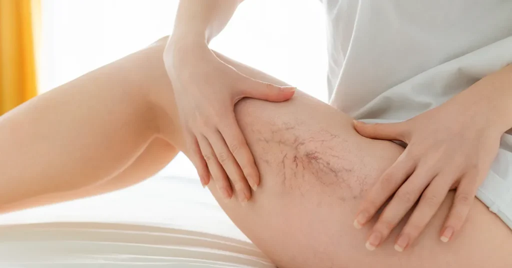 Featured image for the Varicose veins page showing a pair of legs with varicose spider veins