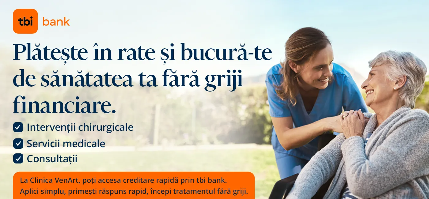 Banner plata in rate la clinica VenArt prin tbi bank