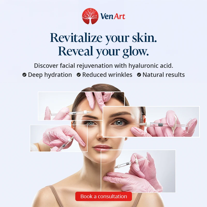 Representative poster for the page presenting the aesthetic beauty treatment service using hyaluronic acid at the VenArt Clinic in Cluj-Napoca.