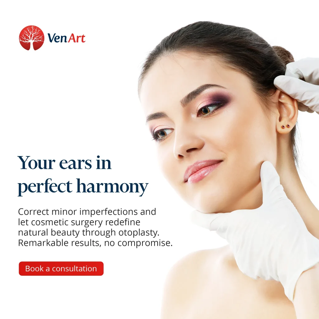 Poster image for otoplasty procedure. Your ears in perfect harmony.