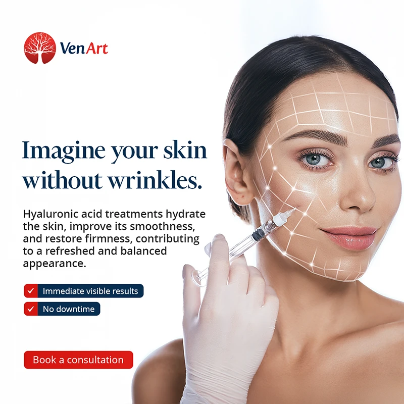 Promotional poster for facial wrinkle treatment procedure and its benefits
